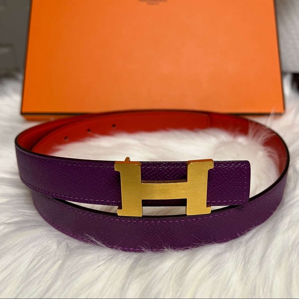 Authentic Hermes Mini Constance belt buckle & Reversible leather strap 24 mm